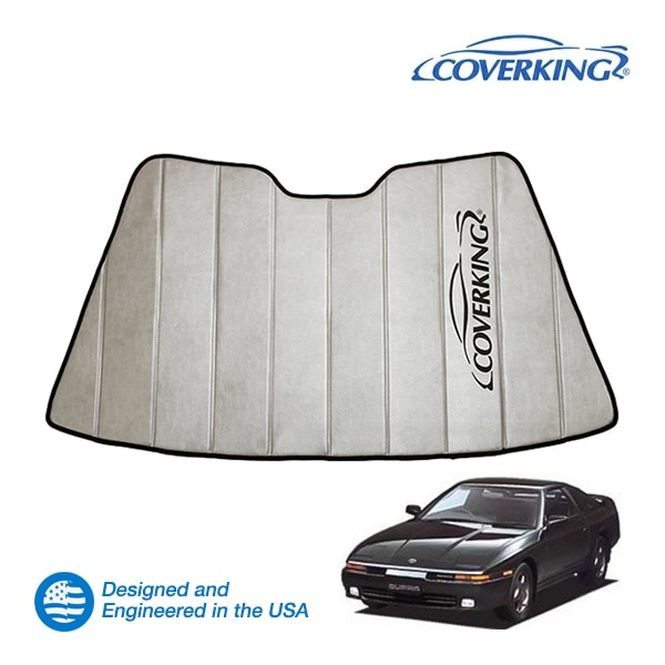 【CoverKing 正規品】 専用設計 サンシェード 吸盤不要 折りたたみ式 グレー 収納袋付き 86-93y(昭和61年6月～平成5年5月) トヨタ スープラ A70系 カバーキング　
