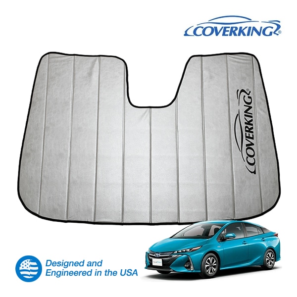 【CoverKing 正規品】 専用設計 サンシェード 吸盤不要 折りたたみ式 グレー 収納袋付き 17-23y(平成29年2月～令和5年1月) トヨタ プリウスPHEV 50系 カバーキング　