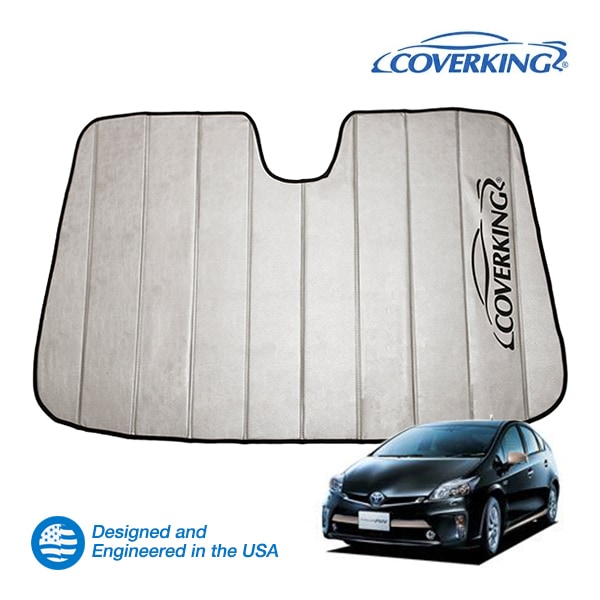 【CoverKing 正規品】 専用設計 サンシェード 吸盤不要 折りたたみ式 グレー 収納袋付き 12-16y(平成24年1月~平成28年5月) トヨタ プリウスPHEV 30系 カバーキング