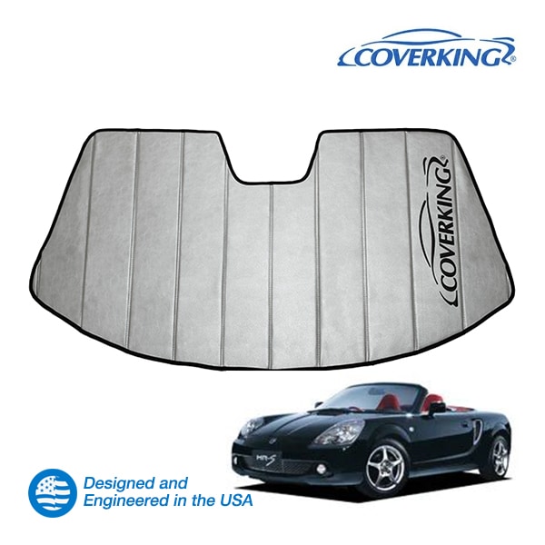 【CoverKing 正規品】 専用設計 サンシェード 吸盤不要 折りたたみ式 グレー 収納袋付き 99-07y(平成11年10月～平成19年7月) トヨタMR-S 30系 カバーキング　