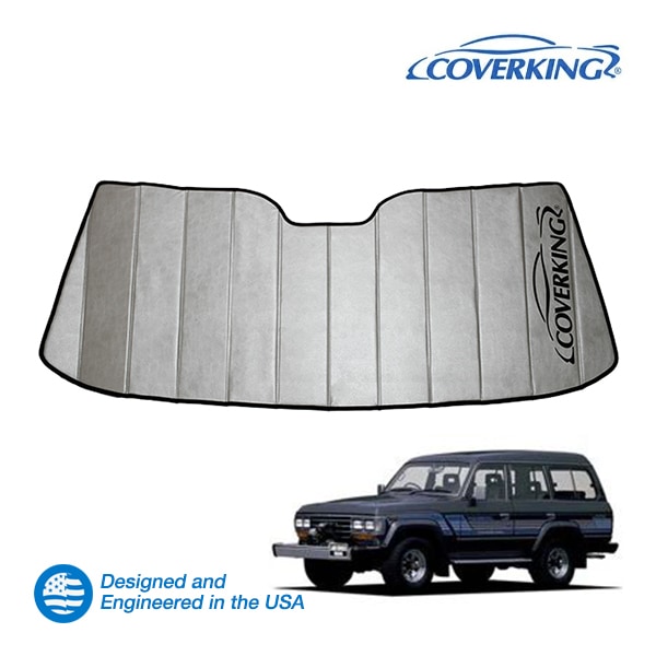 【CoverKing 正規品】 専用設計 サンシェード 吸盤不要 折りたたみ式 グレー 収納袋付き 80-90y(昭和55年8月～平成1年10月) トヨタ ランドクルーザー60 ランクル カバーキング　