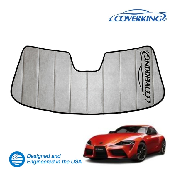 【CoverKing 正規品】 専用設計 サンシェード 吸盤不要 折りたたみ式 グレー 収納袋付き 19y-(令和1年5月～現行) トヨタ スープラ DB系 カバーキング　