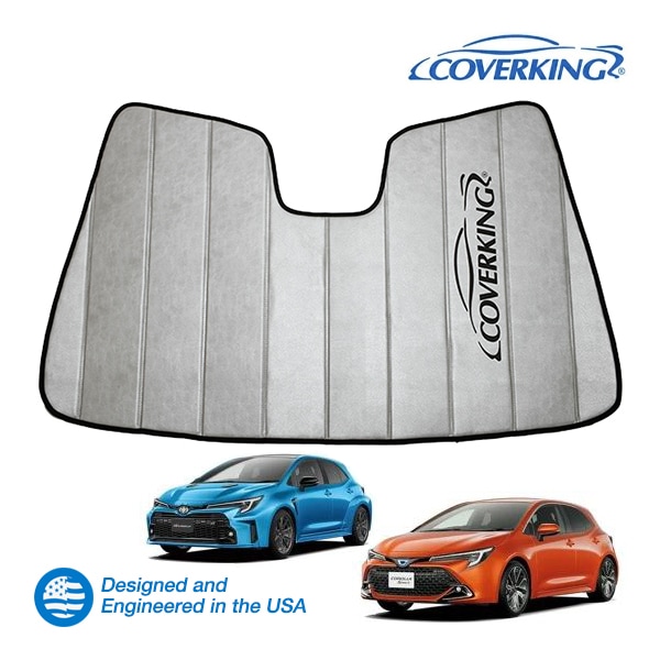 【CoverKing 正規品】 専用設計 サンシェード 吸盤不要 折りたたみ式 グレー 収納袋付き 19y-(平成31年4月～現行) トヨタ カローラスポーツ 210系 22y-(令和4年12月～現行) GRカローラ 14系 カバーキング　