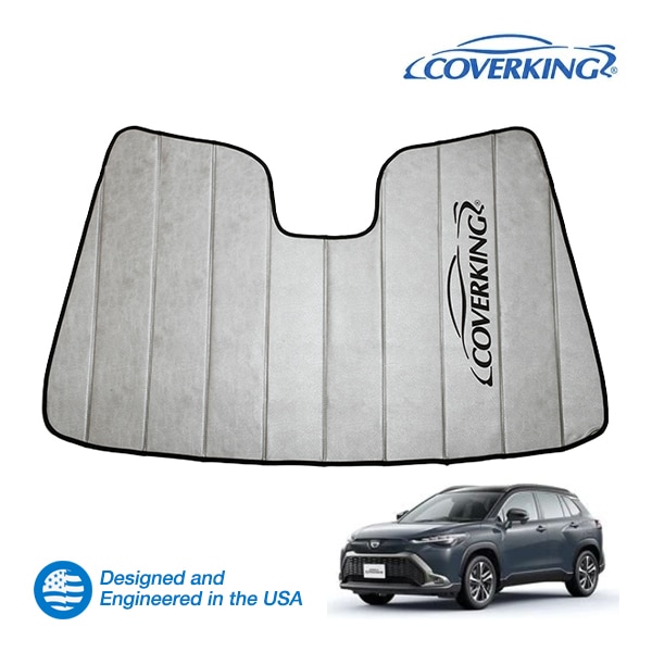 【CoverKing 正規品】 専用設計 サンシェード 吸盤不要 折りたたみ式 グレー 収納袋付き 21y-(令和3年9月～現行) トヨタ カローラクロス 210系 カバーキング　