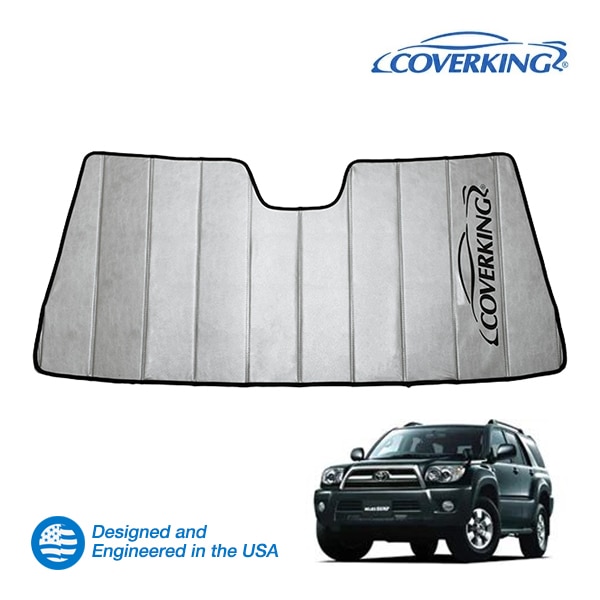 【CoverKing 正規品】 専用設計 サンシェード 吸盤不要 折りたたみ式 グレー 収納袋付き 02-09y(平成14年11月～平成21年7月) トヨタ ハイラックスサーフ 210系 カバーキング　