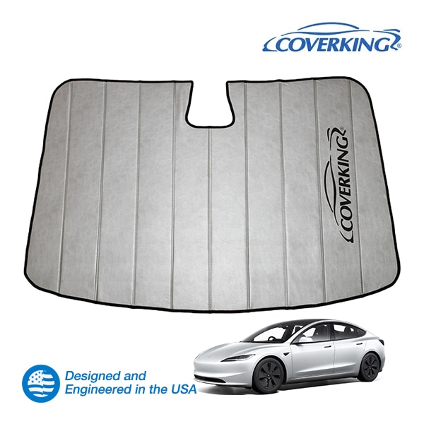 【CoverKing 正規品】 専用設計 サンシェード 吸盤不要 折りたたみ式 グレー 収納袋付き 17y- テスラ モデル3 カバーキング
