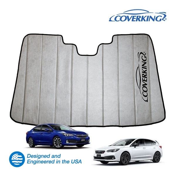 【CoverKing 正規品】 専用設計 サンシェード 吸盤不要 折りたたみ式 グレー 収納袋付き 14-21y(平成26年8月～令和3年3月) スバル インプレッサ GK/GT系 カバーキング　