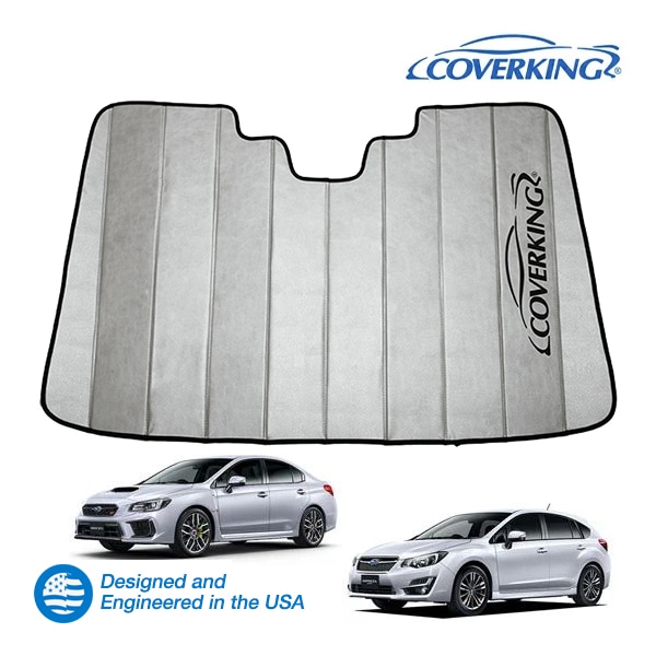【CoverKing 正規品】 専用設計 サンシェード 吸盤不要 折りたたみ式 グレー 収納袋付き 15-16y( 平成27年～平成28年) スバル WRX VA系 インプレッサスポーツ GP/GJ系 カバーキング　