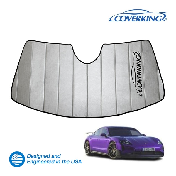 【CoverKing 正規品】 専用設計 サンシェード 吸盤不要 折りたたみ式 グレー 収納袋付き 20y-(令和2年6月～現行)  ポルシェ タイカン J1 カバーキング　