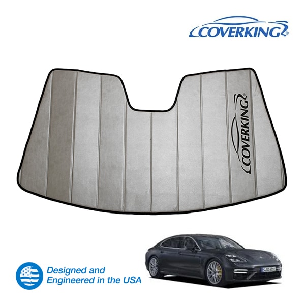 【CoverKing 正規品】 専用設計 サンシェード 吸盤不要 折りたたみ式 グレー 収納袋付き 16-23y(平成28年7月～令和5年11月) ポルシェ パナメーラ 971 カバーキング　