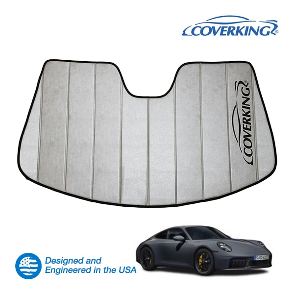 【CoverKing 正規品】 専用設計 サンシェード 吸盤不要 折りたたみ式 グレー 収納袋付き 19y-(令和1年7月～現行) ポルシェ 911 992カバーキング　