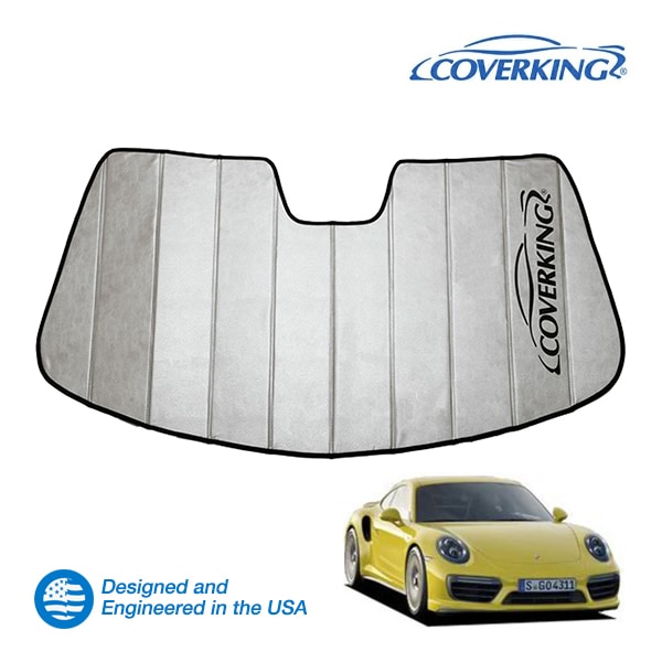 【CoverKing 正規品】 専用設計 サンシェード 吸盤不要 折りたたみ式 グレー 収納袋付き 11-20y(平成23年11月～令和2年9月) ポルシェ 911 991 カバーキング　