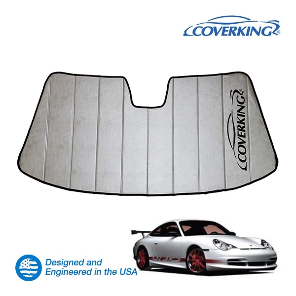 【CoverKing 正規品】 専用設計 サンシェード 吸盤不要 折りたたみ式 グレー 収納袋付き 98-04y(平成10年1月～平成16年8月) ポルシェ 911 996 カバーキング　