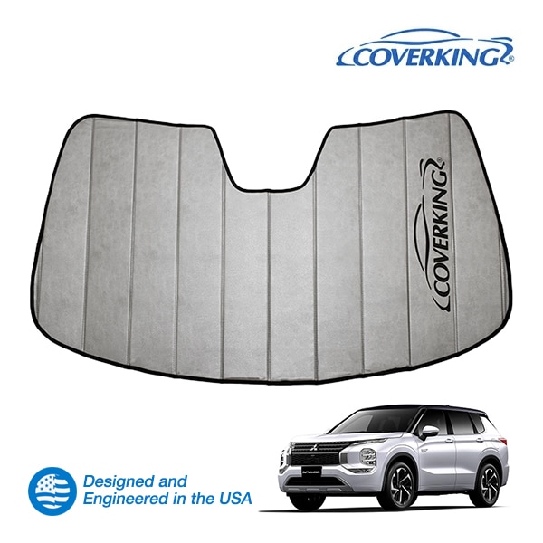 【CoverKing 正規品】 専用設計 サンシェード 吸盤不要 折りたたみ式 グレー 収納袋付き 21y-(令和3年12月～現行) 三菱 アウトランダー PHEV GN系 カバーキング　