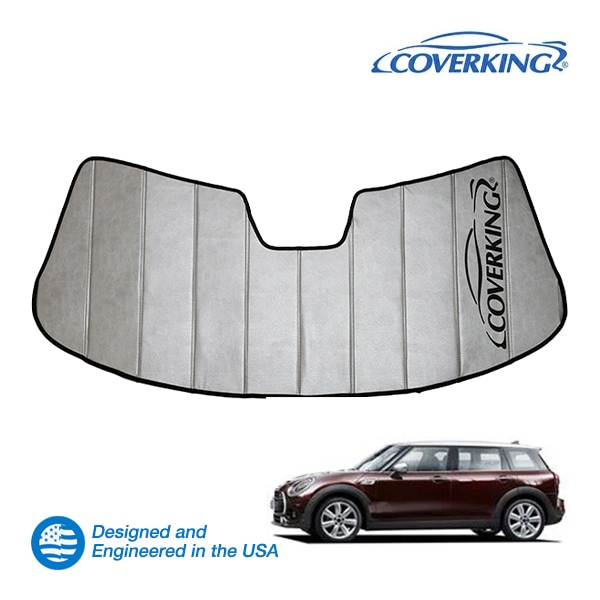 【CoverKing 正規品】 専用設計 サンシェード 吸盤不要 折りたたみ式 グレー 収納袋付き 15y-(平成28年9月～現行) ミニ クラブマン F54 カバーキング　