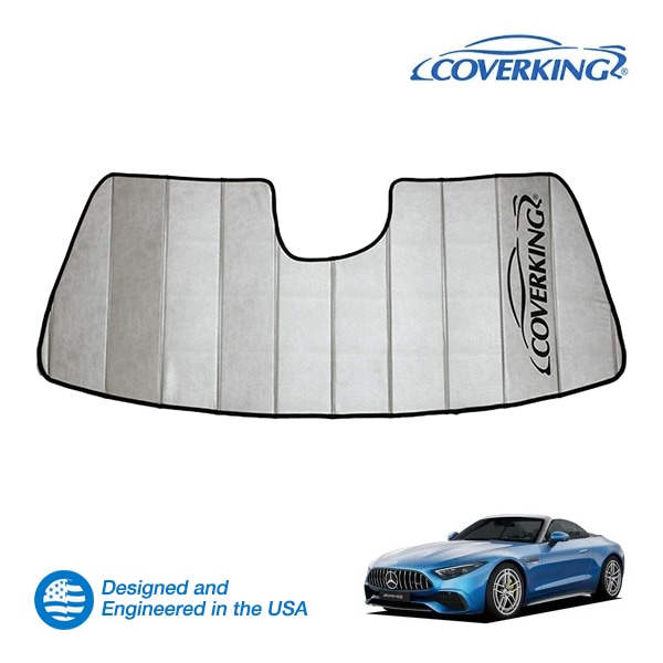 【CoverKing 正規品】 専用設計 サンシェード 吸盤不要 折りたたみ式 グレー 収納袋付き 22y-(令和4年10月～現行) メルセデスベンツ SLクラス R232 カバーキング