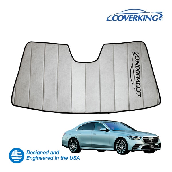 【CoverKing 正規品】 専用設計 サンシェード 吸盤不要 折りたたみ式 グレー 収納袋付き 21y- (令和3年1月~現行) メルセデスベンツ Sクラス W223 カバーキング