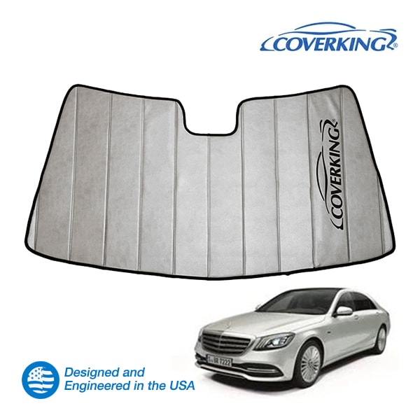 【CoverKing 正規品】 専用設計 サンシェード 吸盤不要 折りたたみ式 グレー 収納袋付き 13-21y(平成25年10月~令和3年1月) メルセデスベンツ Sクラス W222 カバーキング