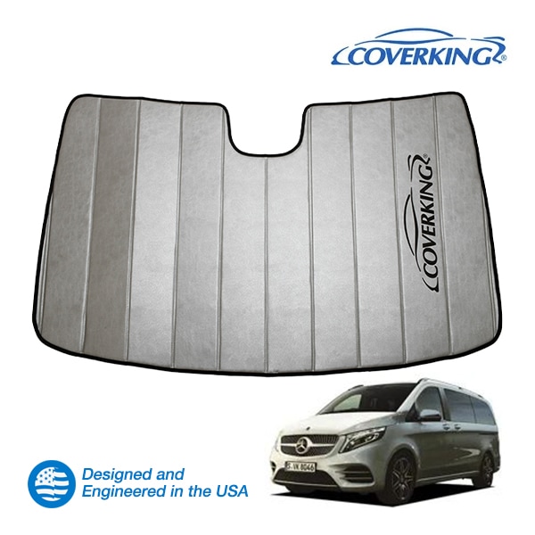 【CoverKing 正規品】 専用設計 サンシェード 吸盤不要 折りたたみ式 グレー 収納袋付き 15y-(平成27年10月~現行) メルセデスベンツ Vクラス W447 カバーキング