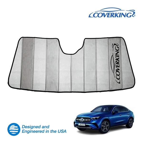 【CoverKing 正規品】 専用設計 サンシェード 吸盤不要 折りたたみ式 グレー 収納袋付き 23y-(令和5年3月~現行) メルセデスベンツ GLC 254 カバーキング