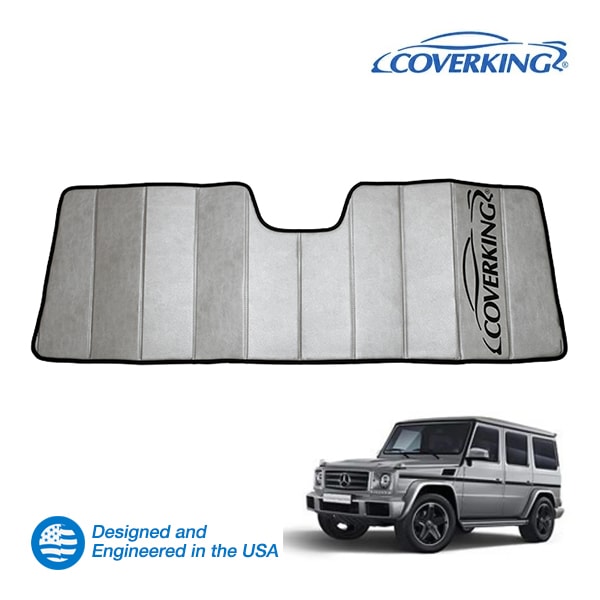 【CoverKing 正規品】 専用設計 サンシェード 吸盤不要 折りたたみ式 グレー 収納袋付き 94-19y(平成6年12月～平成31年2月) メルセデスベンツ Gクラス W463  ゲレンデヴァーゲン カバーキング　