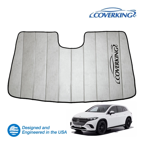 【CoverKing 正規品】 専用設計 サンシェード 吸盤不要 折りたたみ式 グレー 収納袋付き 23y-(令和5年5月~現行) メルセデスベンツ EQS SUV X296 カバーキング