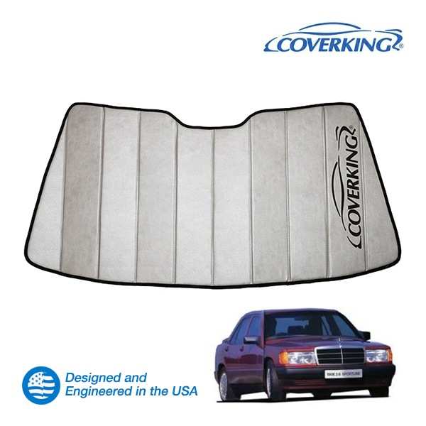 【CoverKing 正規品】 専用設計 サンシェード 吸盤不要 折りたたみ式 グレー 収納袋付き 85-93y( 昭和60年10月~平成5年6月) メルセデスベンツ 190シリーズ 190E 190D カバーキング