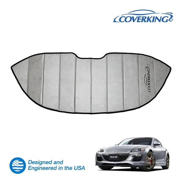 【CoverKing 正規品】 専用設計 サンシェード 吸盤不要 折りたたみ式 グレー 収納袋付き 03-13y(平成15年4月～平成25年4月) マツダ RX-8 SE系 カバーキング　