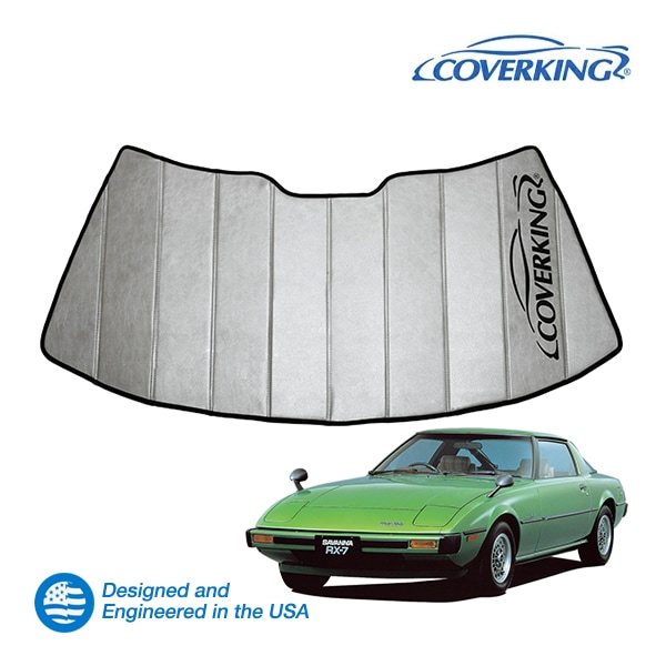 【CoverKing 正規品】 専用設計 サンシェード 吸盤不要 折りたたみ式 グレー 収納袋付き 78-85y(昭和53年3月～昭和60年) マツダ RX-7 SA22C カバーキング　