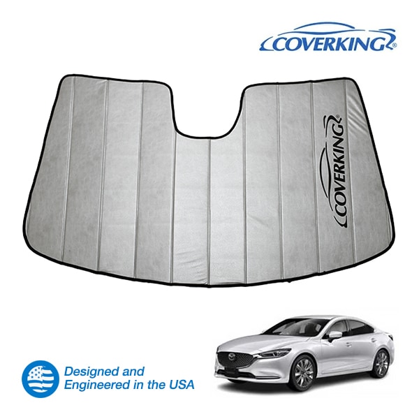 【CoverKing 正規品】 専用設計 サンシェード 吸盤不要 折りたたみ式 グレー 収納袋付き 19-24y(令和1年8月～令和6年9月) マツダ MAZDA6 GJ系 カバーキング