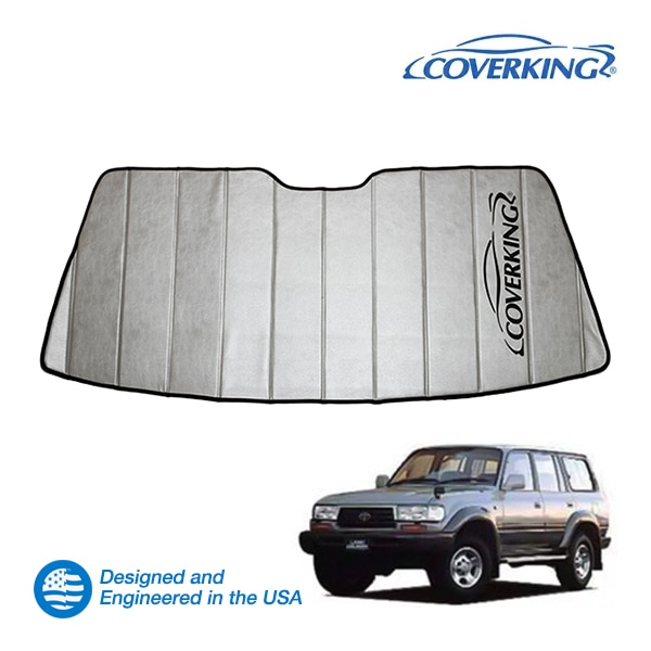 【CoverKing 正規品】 専用設計 サンシェード 吸盤不要 折りたたみ式 グレー 収納袋付き 95-97y(平成7年1月～平成9年12月) トヨタ ランドクルーザー 80 ランクル カバーキング　