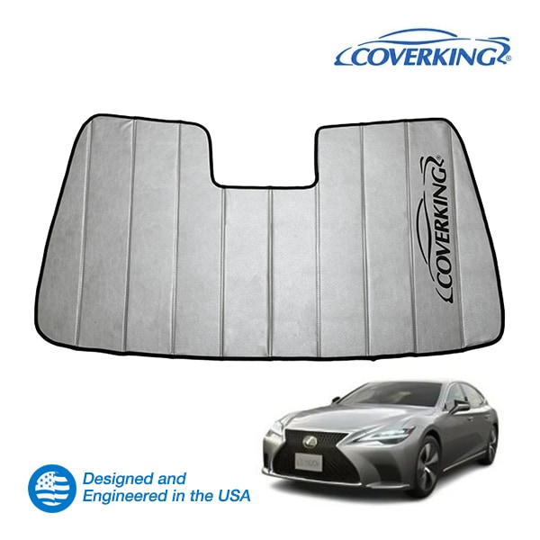 【CoverKing 正規品】 専用設計 サンシェード 吸盤不要 折りたたみ式 グレー 収納袋付き 17y-(平成29年10月～現行) レクサス LS500 LS500h 50系 カバーキング　