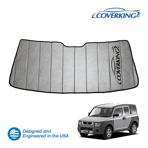 【CoverKing 正規品】 専用設計 サンシェード 吸盤不要 折りたたみ式 グレー 収納袋付き 03-05y(平成15年4月〜平成17年7月) ホンダ エレメント YH系 カバーキング　