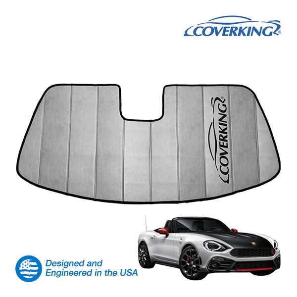 【CoverKing 正規品】 専用設計 サンシェード 吸盤不要 折りたたみ式 グレー 収納袋付き 16-21y(平成28年10月～令和3年1月) アバルト 124スパイダー カバーキング　