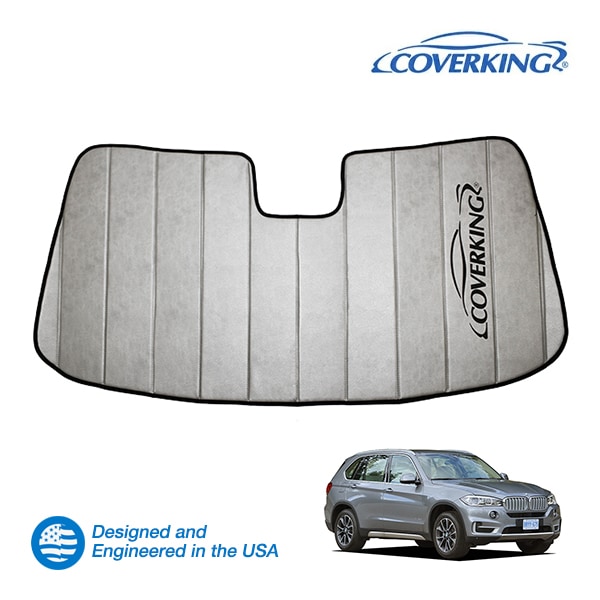 【CoverKing 正規品】 専用設計 サンシェード 吸盤不要 折りたたみ式 グレー 収納袋付き 13-19y(平成25年11月～令和1年9月) BMW X5 F15 カバーキング　