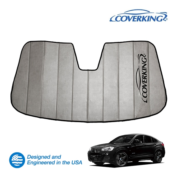 【CoverKing 正規品】 専用設計 サンシェード 吸盤不要 折りたたみ式 グレー 収納袋付き 14-18y(平成26年8月～平成30年9月) BMW X4 F26 カバーキング　