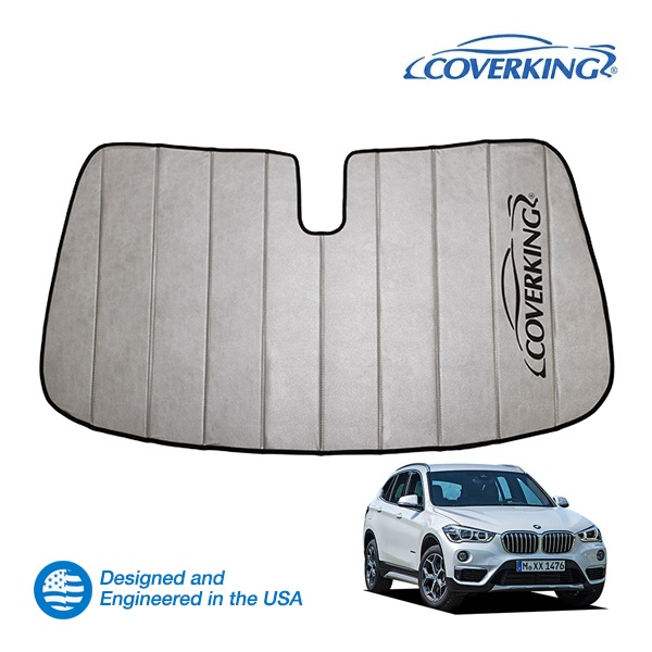 【CoverKing 正規品】 専用設計 サンシェード 吸盤不要 折りたたみ式 グレー 収納袋付き 15-19y(平成27年10月~平成31年1月) BMW X1 F48 カバーキング