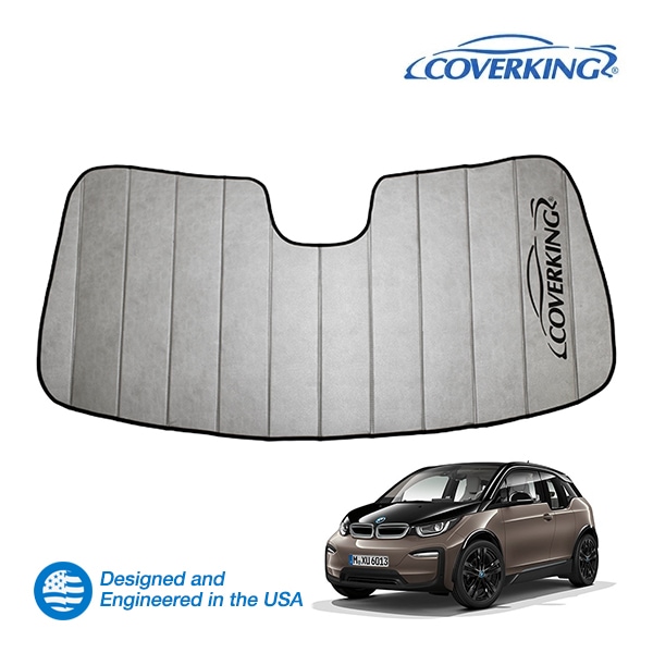 【CoverKing 正規品】 専用設計 サンシェード 吸盤不要 折りたたみ式 グレー 収納袋付き 14-22y(平成26年4月～令和4年8月) BMW i3 i3s I01 カバーキング　