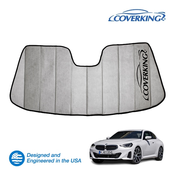 【CoverKing 正規品】 専用設計 サンシェード 吸盤不要 折りたたみ式 グレー 収納袋付き 22-24y(令和2年3月～令和6年7月) BMW 2シリーズ G42 G87 カバーキング　