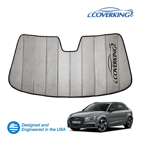【CoverKing 正規品】 専用設計 サンシェード 吸盤不要 折りたたみ式 グレー 収納袋付き 13-21y(平成25年11月～令和3年4月) アウディ S3 13-21y(平成25年9月～令和3年4月) A3 8V カバーキング　
