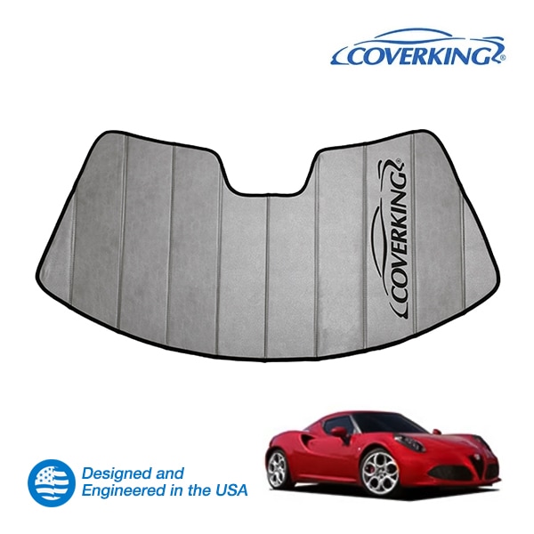 【CoverKing 正規品】 専用設計 サンシェード 吸盤不要 折りたたみ式 グレー 収納袋付き 14-20y(平成26年7月~令和2年4月) アルファロメオ 4C 15-20y(平成27年11月~令和2年4月) 4Cスパイダー 4C カバーキング