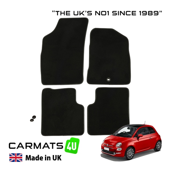 【CARMATS4U 正規品】ラグジュアリー カーペットフロアマット 08y-(平成20年3月～現行) フィアット 500 312型 チンクエチェント ツインエアー FIAT フロント リア セット 右ハンドル用