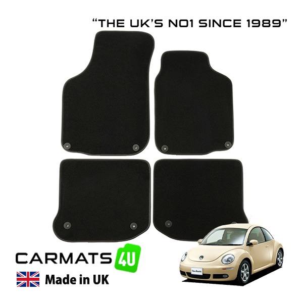 【CARMATS4U 正規品】ラグジュアリー カーペットフロアマット 99-10y(平成11年9月～平成22年11月) フォルクスワーゲン ニュービートル 9C フロント リア セット 右ハンドル用