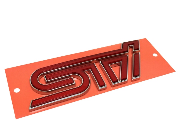 スバル 純正 WRX STI セダン VAB 前期 後期 STIロゴ リアエンブレム 赤