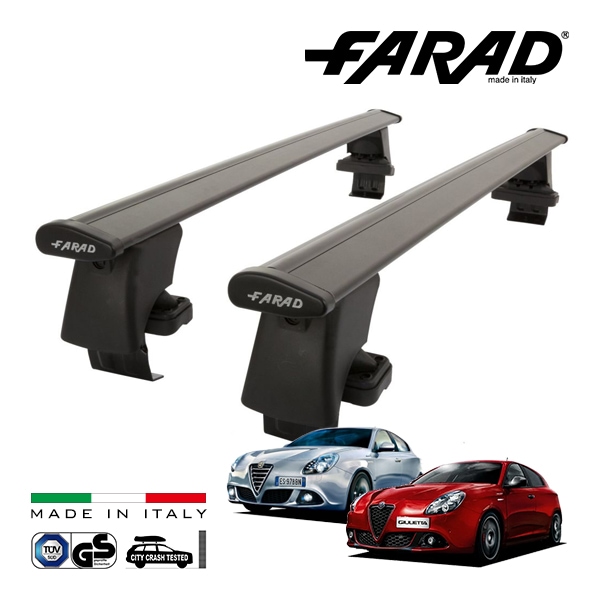 【ファラド 正規品】FARAD ルーフバー 2本セット ベースキャリアキット 国際認証 TUV アルファロメオ ジュリエッタ 940 GILLULIETTA 12-21y (平成24年2月〜令和3年1