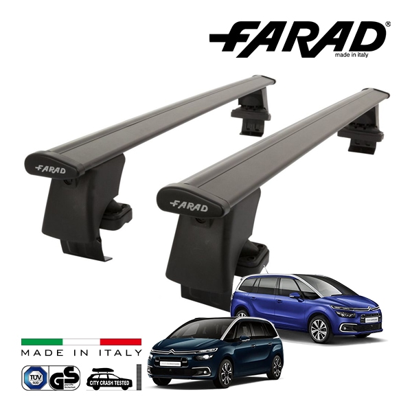 【ファラド 正規品】FARAD ルーフバー 2本セット ベースキャリアキット 国際認証 TUV シトロエン C4 グランドC4ピカソ スペースツアラー B78 14-18y (平成26年10月〜平成3