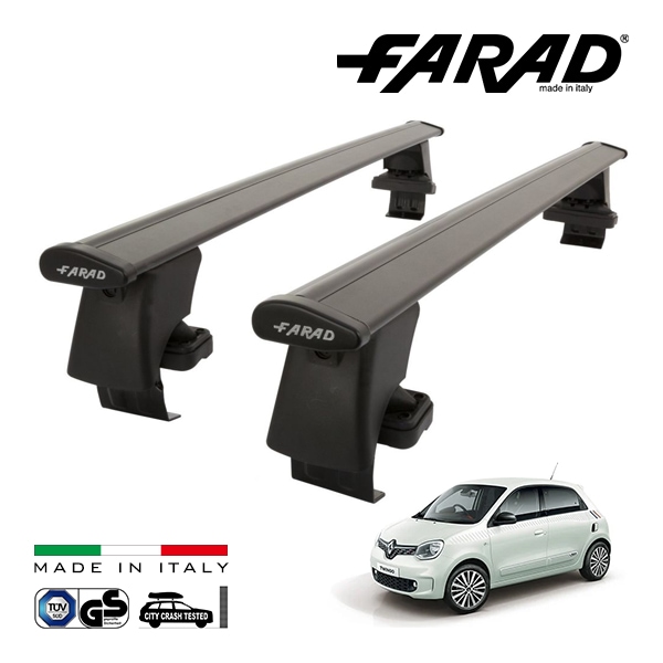 【ファラド 正規品】FARAD ルーフバー 2本セット ベースキャリアキット 国際認証 TUV ルノー トゥインゴ  AHH4 TWINGO AH 16-24y (平成28年9月〜令和6年11月) ブ