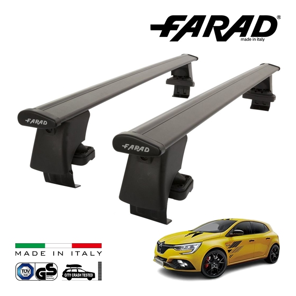 【ファラド 正規品】FARAD ルーフバー 2本セット ベースキャリアキット 国際認証 TUV ルノー メガーヌ BF 17y- (平成29年11月〜現行) ブラック|RENAUT|IMPORT BR