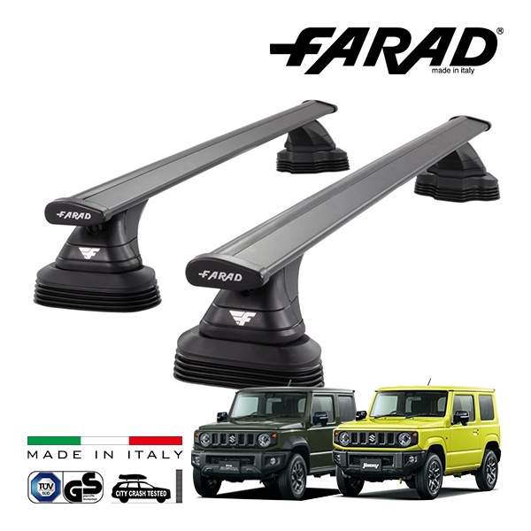 【ファラド 正規品】FARAD ルーフバー 2本セット ベースキャリアキット 国際認証 TUV スズキ ジムニー JB64 ジムニーシエラ JB74 18y- (平成30年7月～現行) ブラック