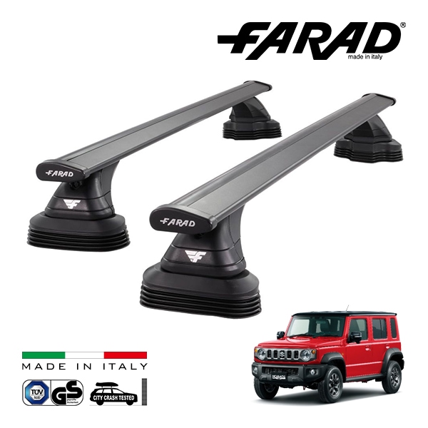 【ファラド 正規品】FARAD ルーフバー 2本セット ベースキャリアキット 国際認証 TUV スズキ ジムニーノマド JC74 25y- (令和7年4月〜) ブラック　|SUZUKI|JPN BRA